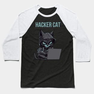 Hacker Cat Baseball T-Shirt